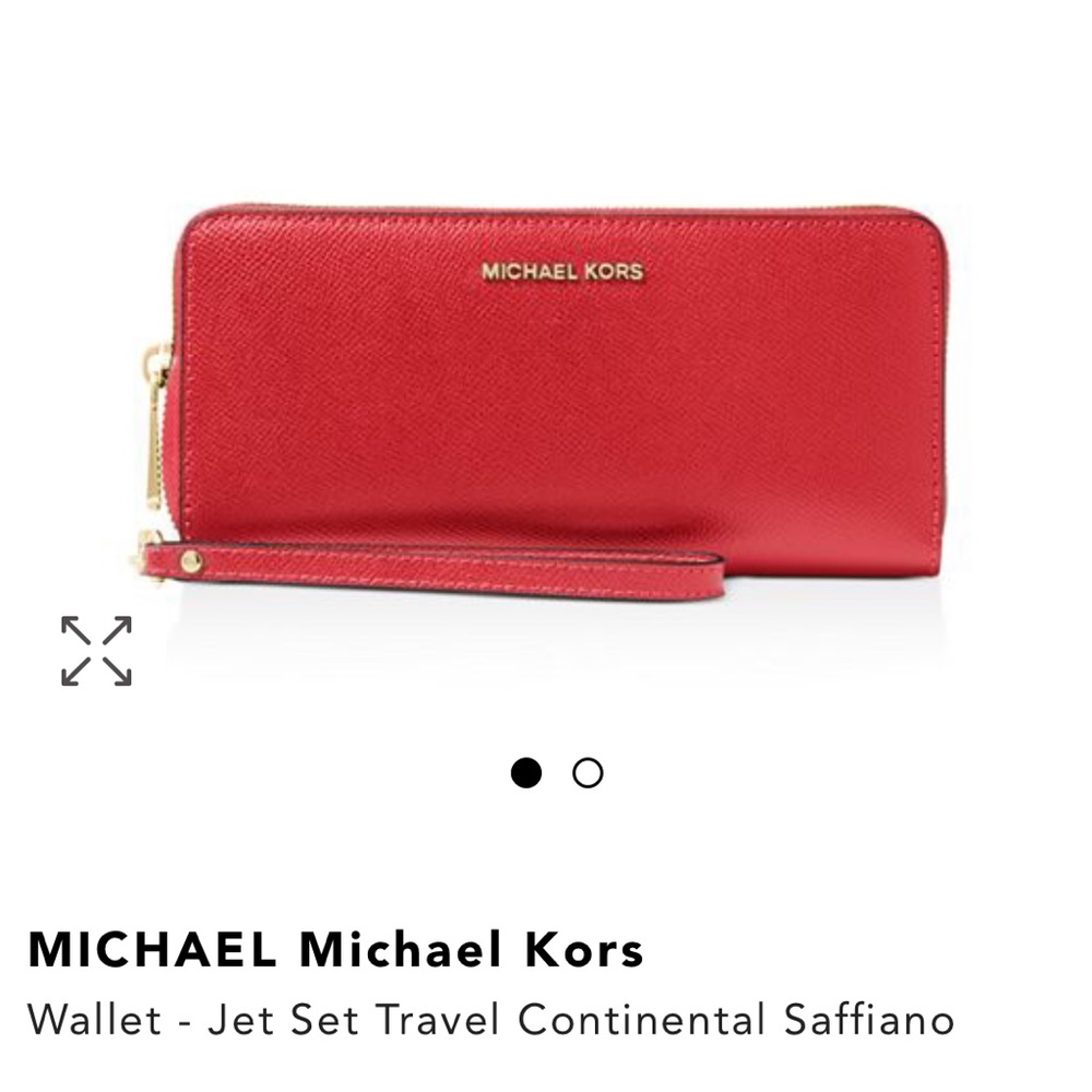 Michael Kors Red Jet Set Wallet - Picture 2 of 4